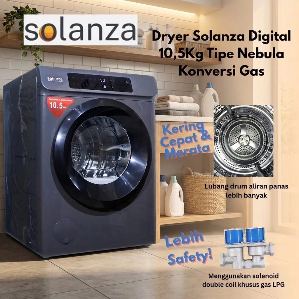 Detail drum dan komponen mekanikal Dryer SOLANZA Nebula